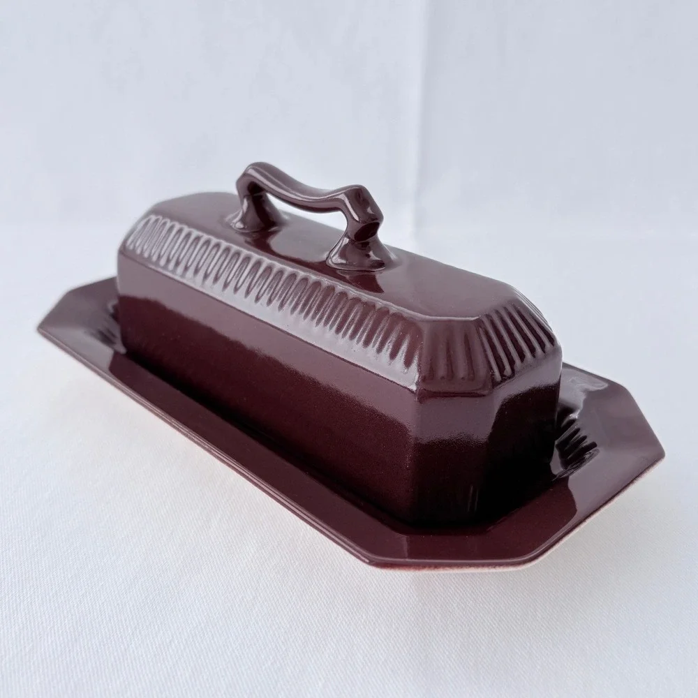 Vintage Japan Independence 1776 Pattern Ironstone Butter Dish One Size Brown
